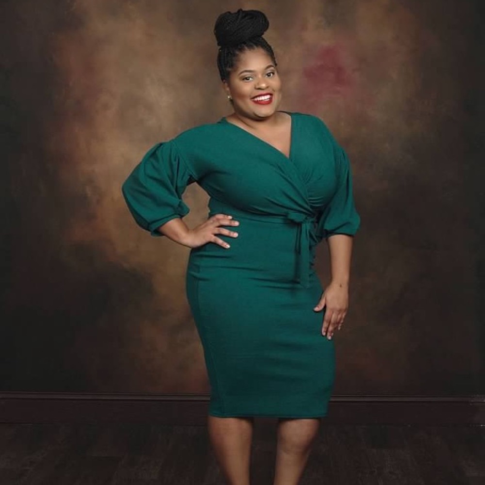 Green midi dress